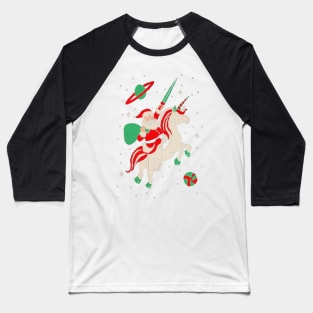 Santa and Unicorn Baseball T-Shirt